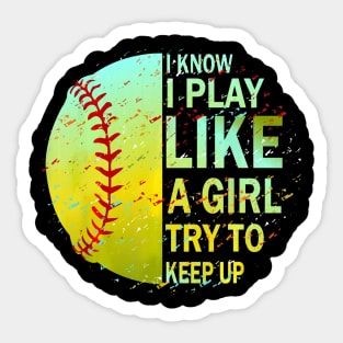 Softball Shirt for Girls & Women Sticker